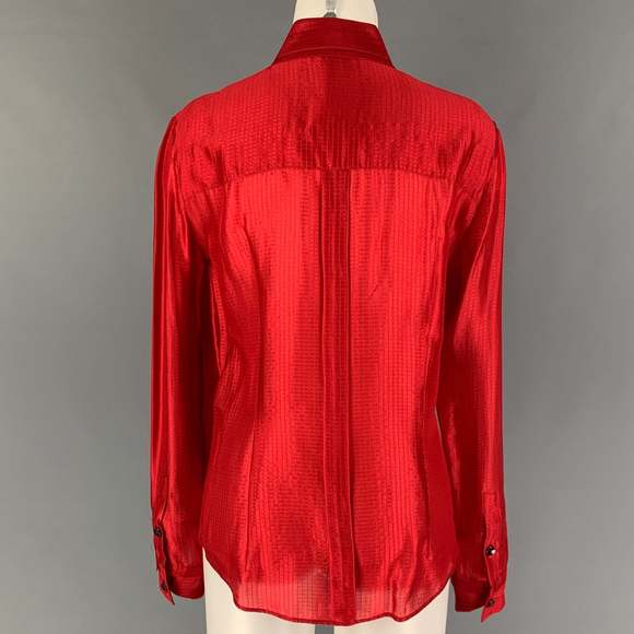 VIKTOR & ROLF Red Silk Textured Button Up Shirt - Picture 3 of 7